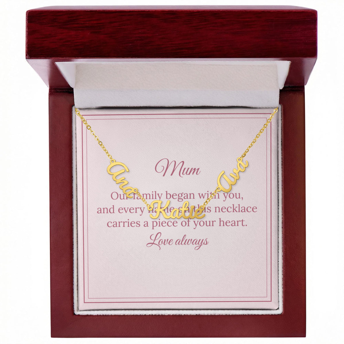 Personalised Family Name Necklace – Mum