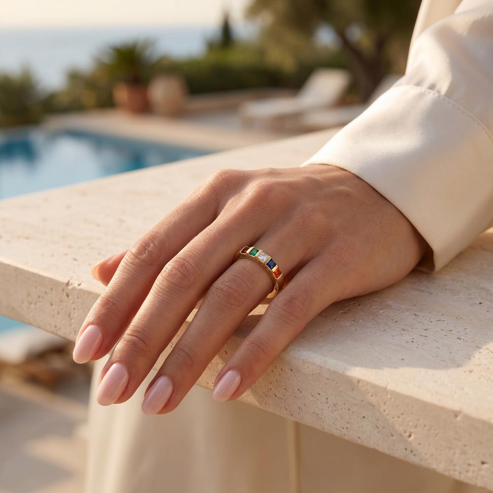 Birthstone Stacking Rings – Grandma
