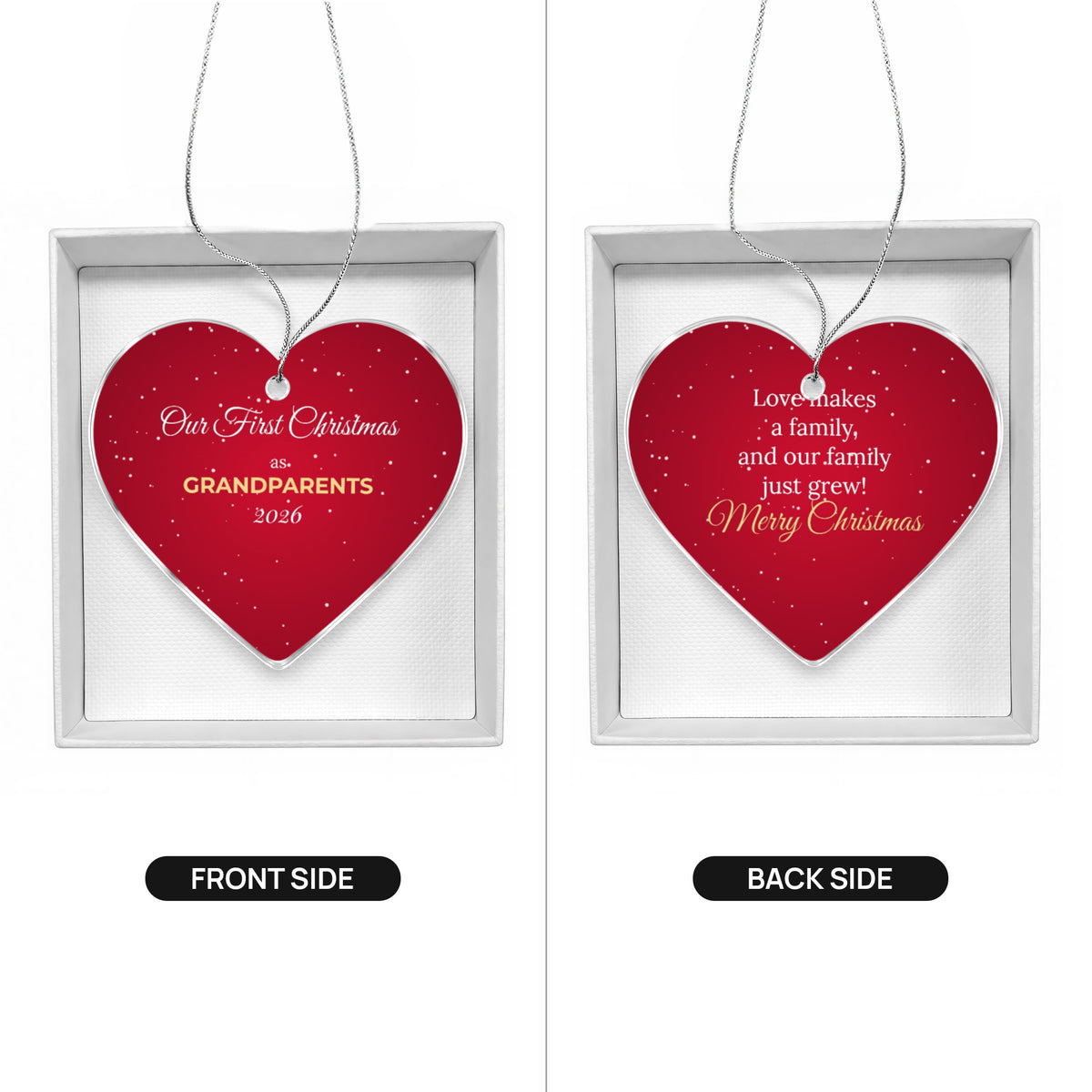 Our First Christmas as Grandparents 2026 – Heart Ornament