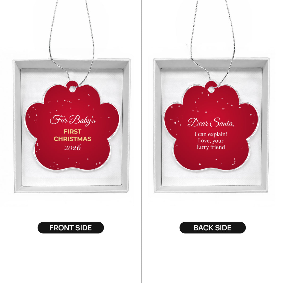Fur Baby's First Christmas 2026 – Paw Ornament