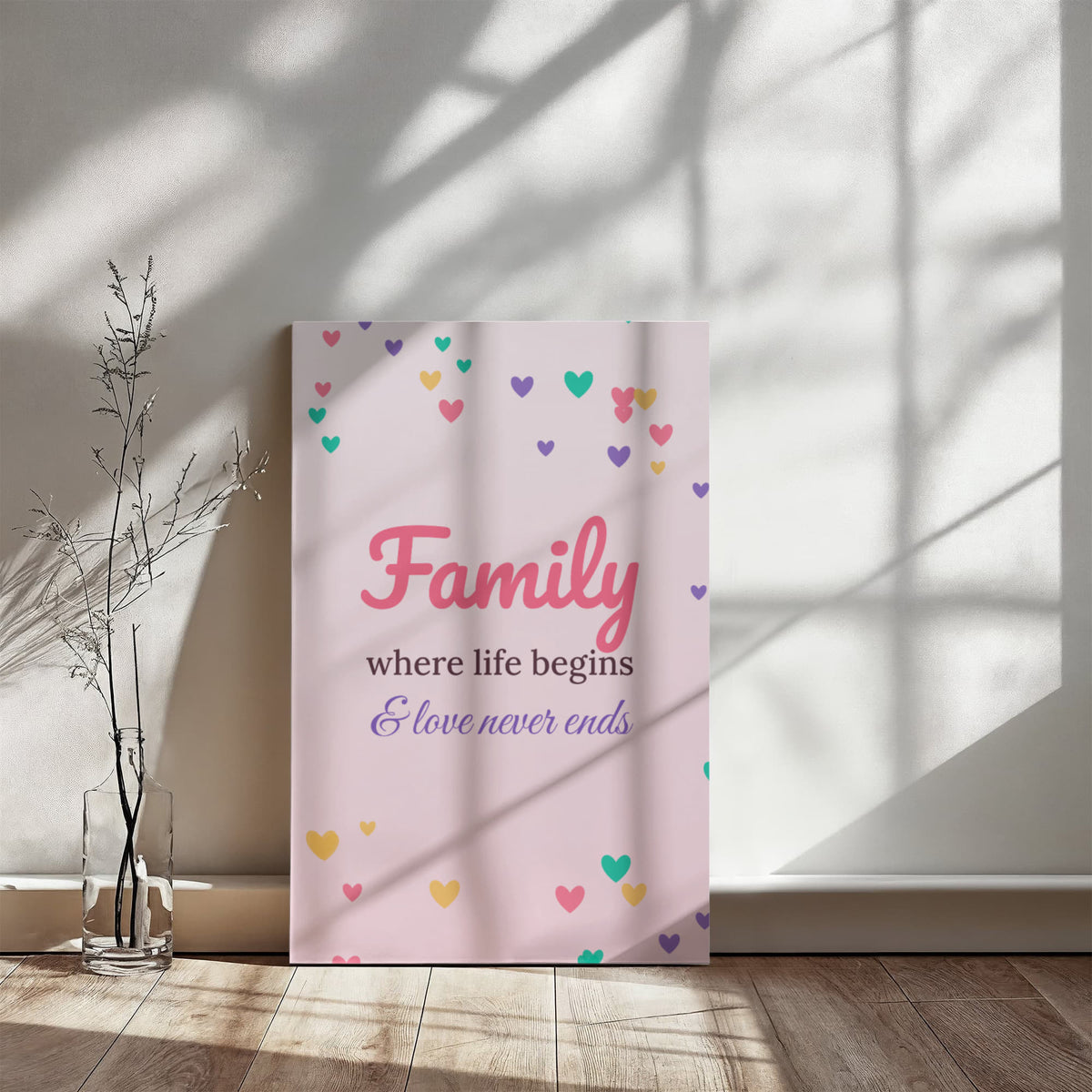Family – Where Life Begins – Canvas Wall Art