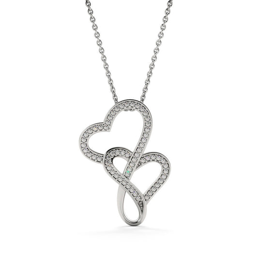 Double Hearts Necklace - Red Hearts - Soulmate