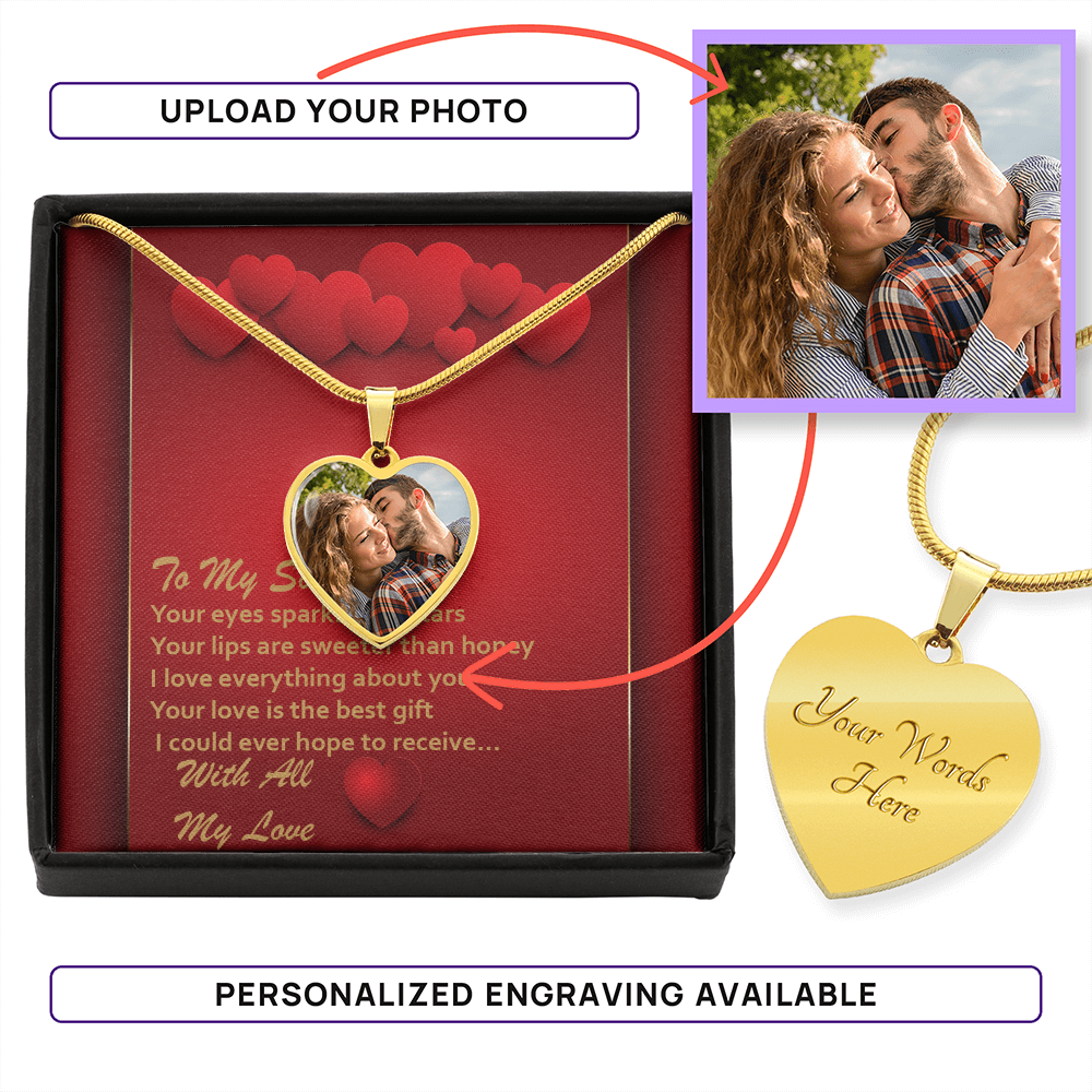 Personalised photo heart necklace for your partner