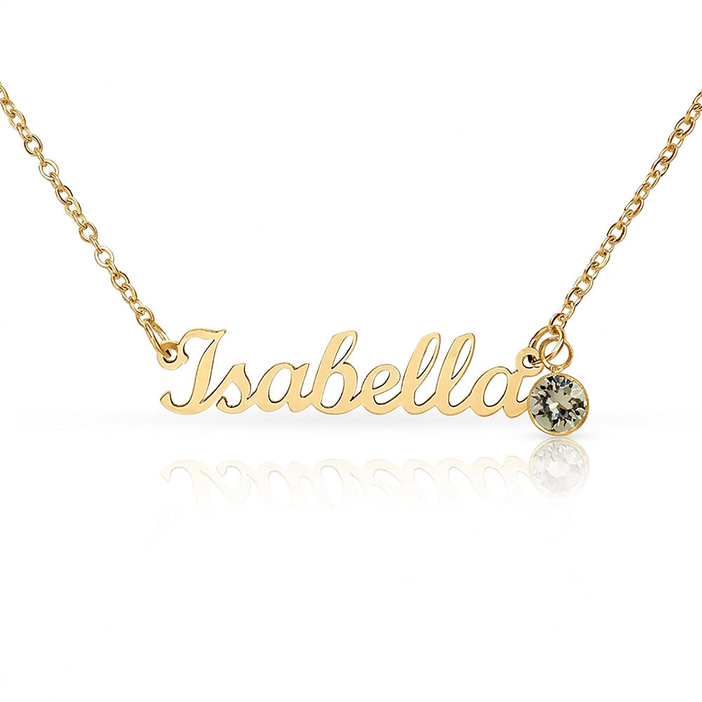 Personalised Birthstone Name Necklace – Daughter