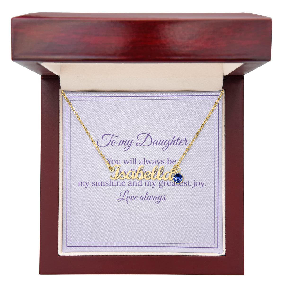 Personalised Birthstone Name Necklace – Daughter