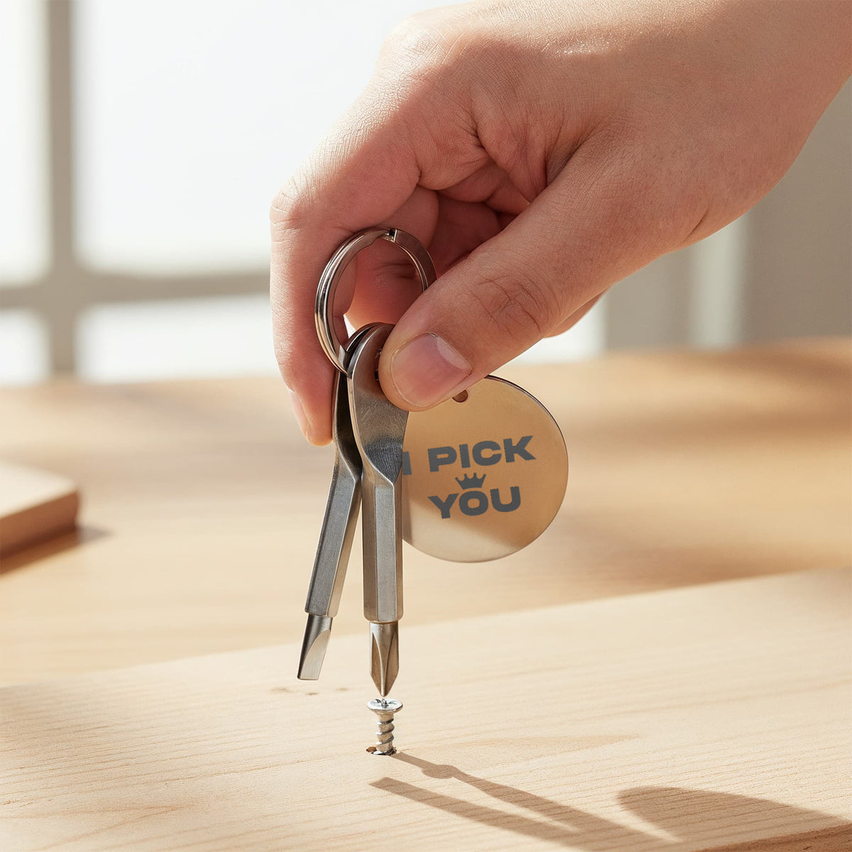 "I Pick You" Personalised Screwdriver Keychain