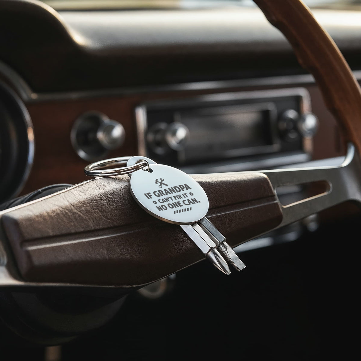 "If Grandpa Can't Fix It" Personalised Screwdriver Keychain