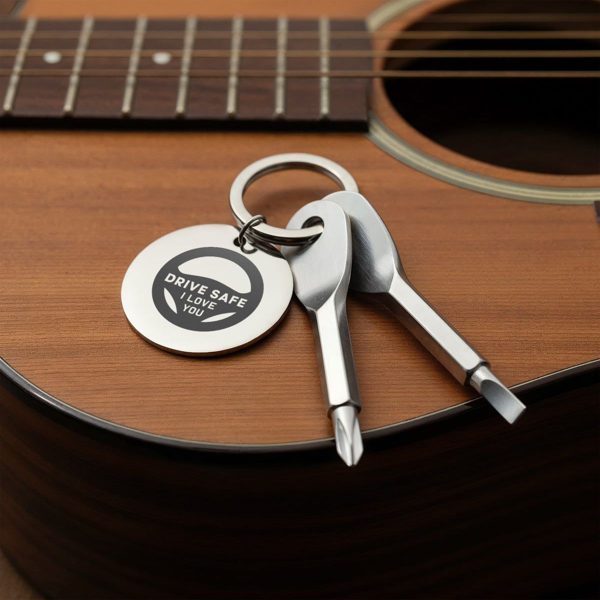 "Drive Safe, I Love You" Personalised Screwdriver Keychain
