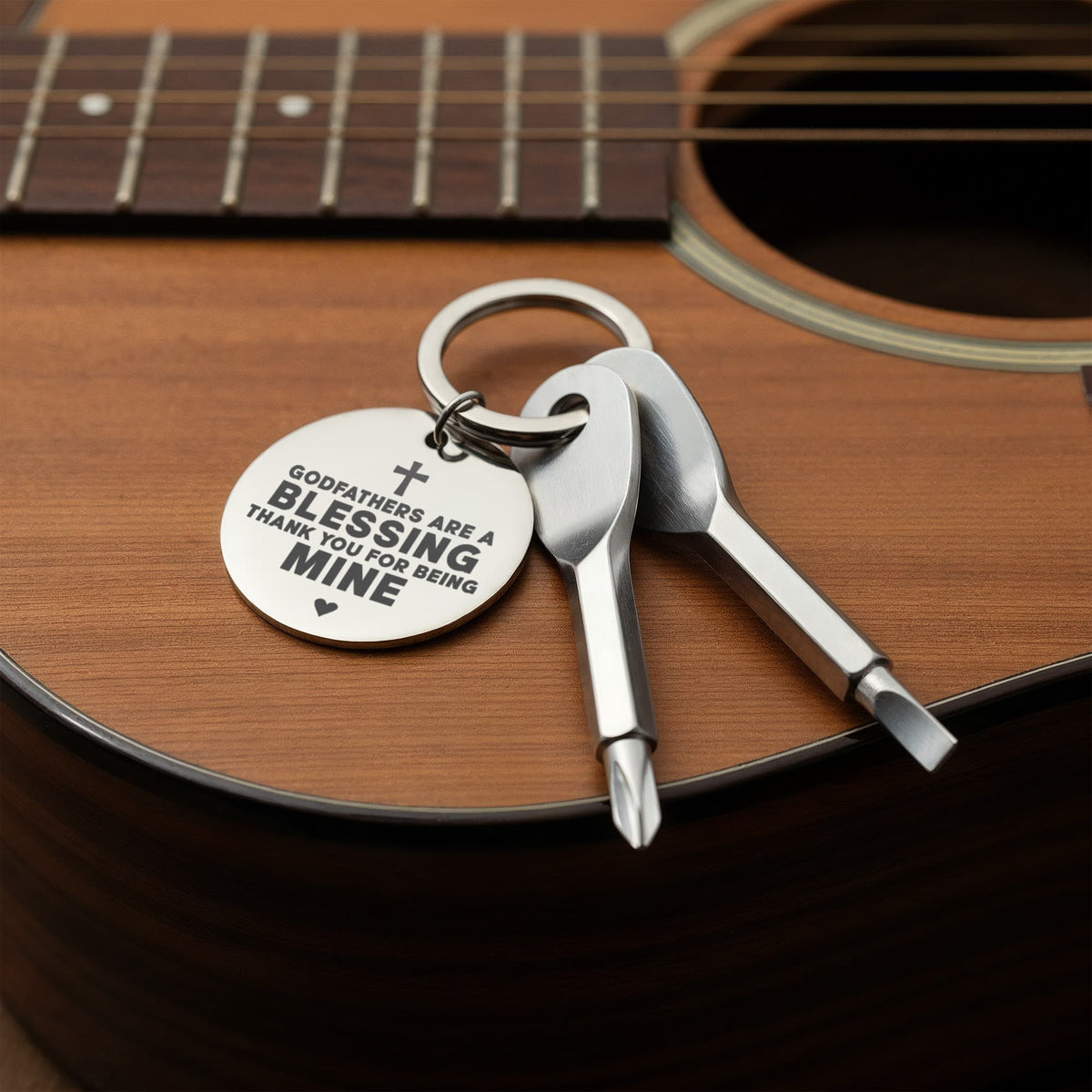 "Godfathers Are A Blessing" Personalised Screwdriver Keychain