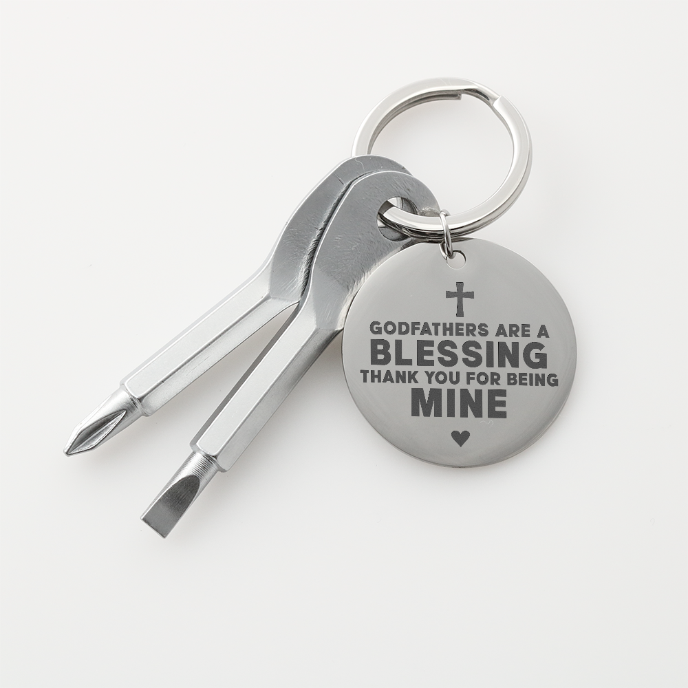 "Godfathers Are A Blessing" Personalised Screwdriver Keychain