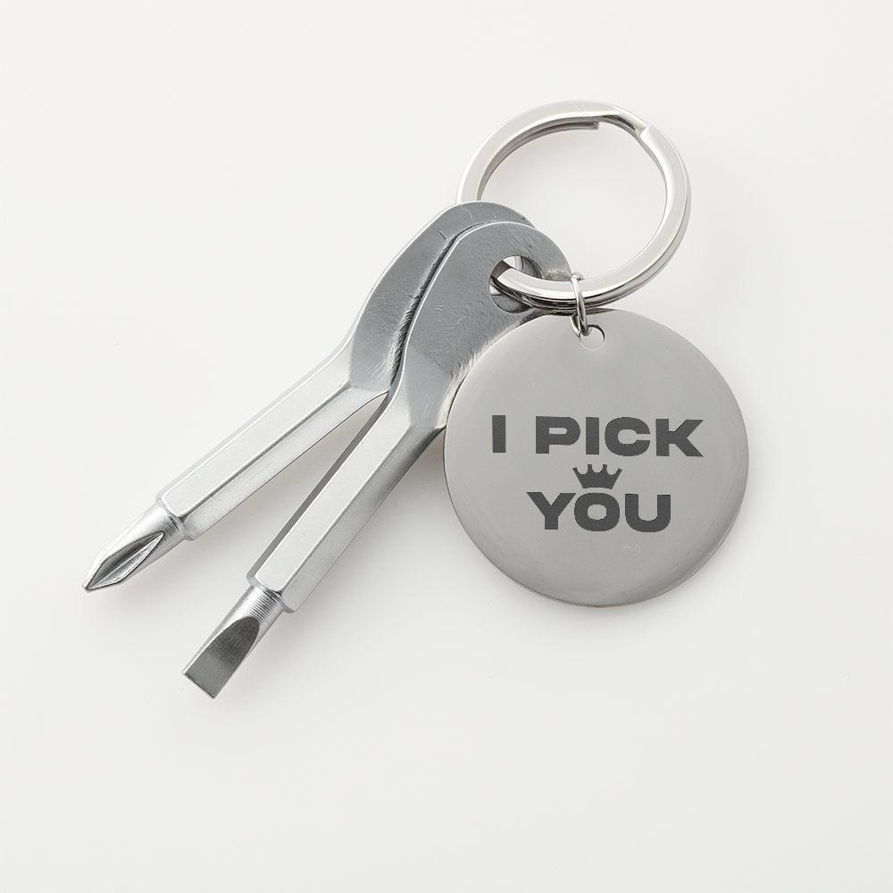"I Pick You" Personalised Screwdriver Keychain