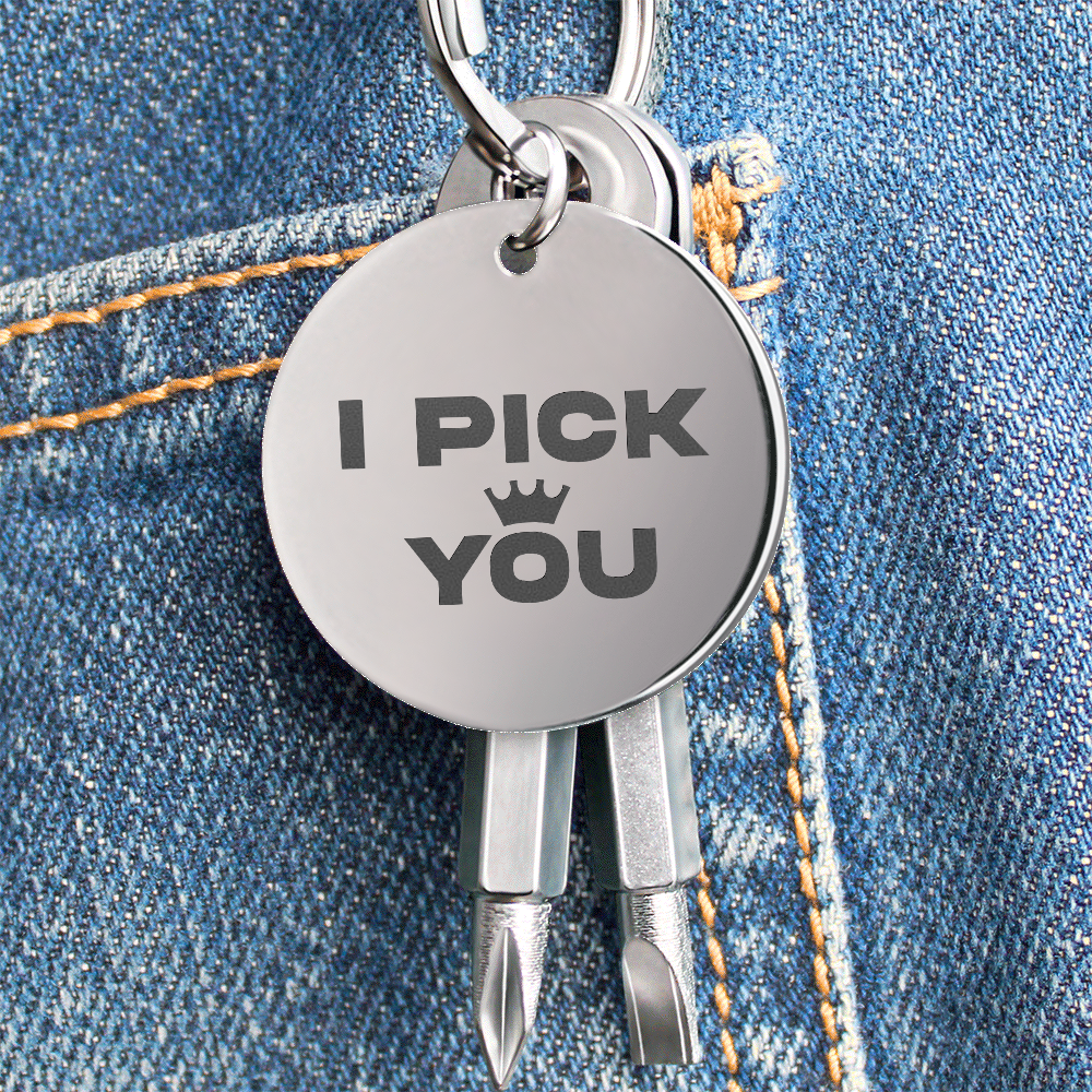 "I Pick You" Personalised Screwdriver Keychain