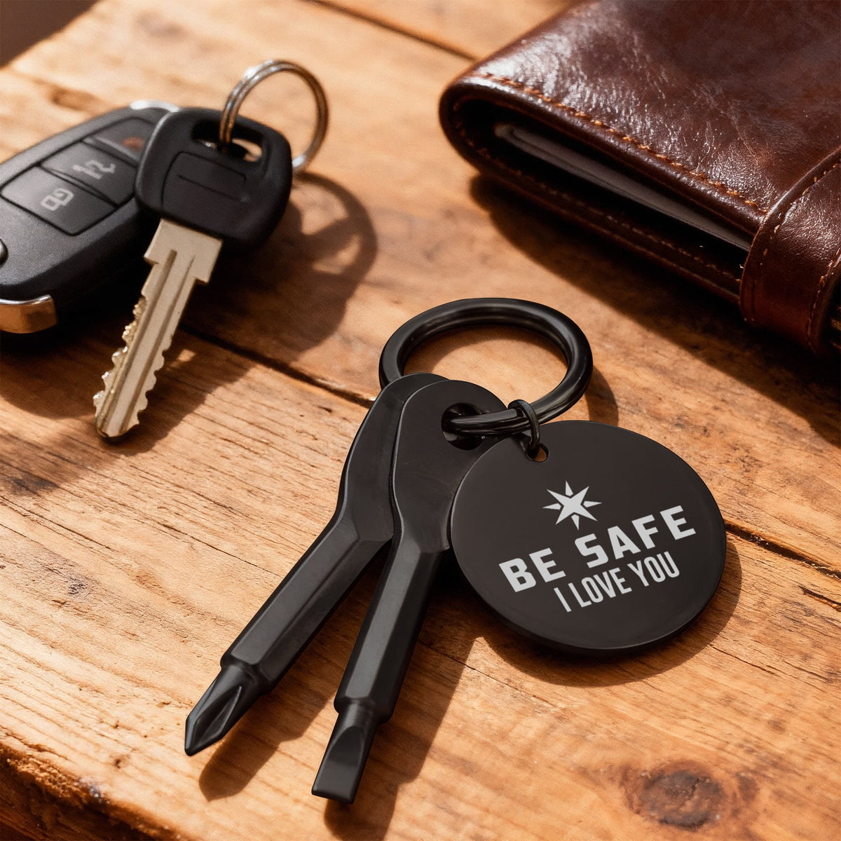 "Be Safe, I Love You" Personalised Screwdriver Keychain