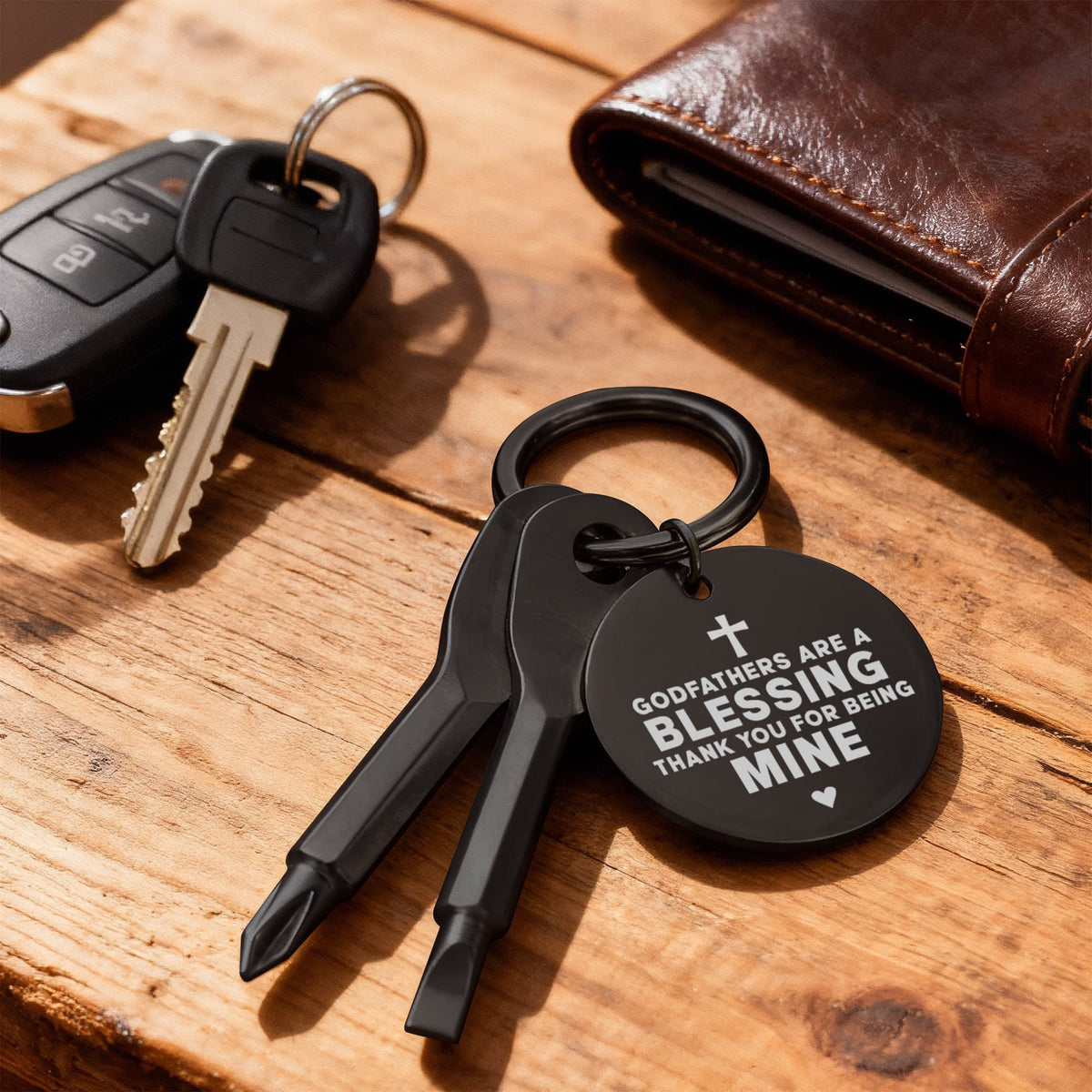 "Godfathers Are A Blessing" Personalised Screwdriver Keychain