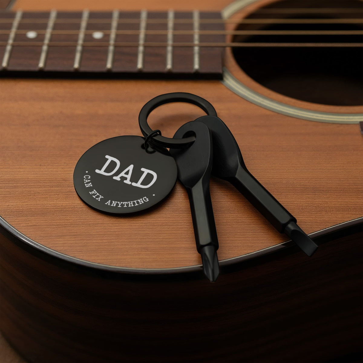 "Dad Can Fix Anything" Personalised Screwdriver Keychain