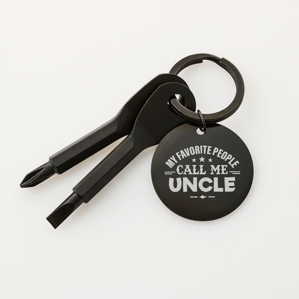 "My Favorite People Call Me Uncle" Personalised Screwdriver Keychain