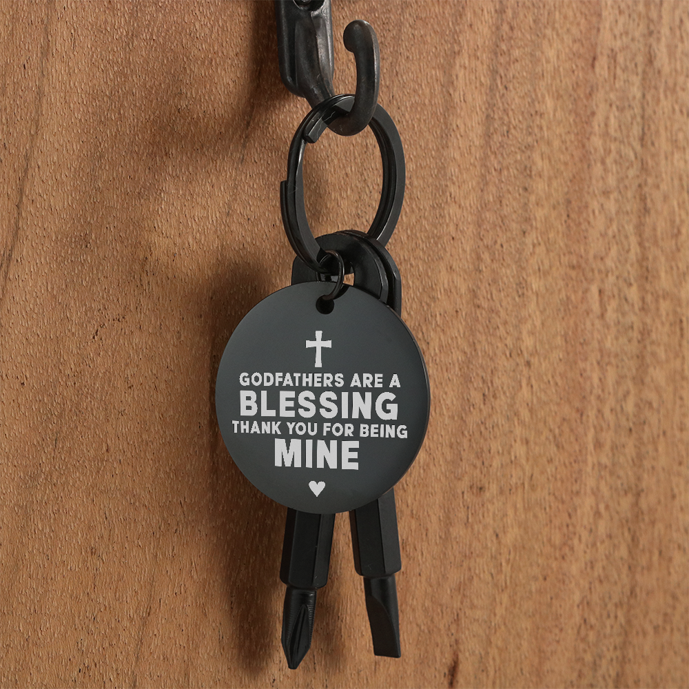 "Godfathers Are A Blessing" Personalised Screwdriver Keychain