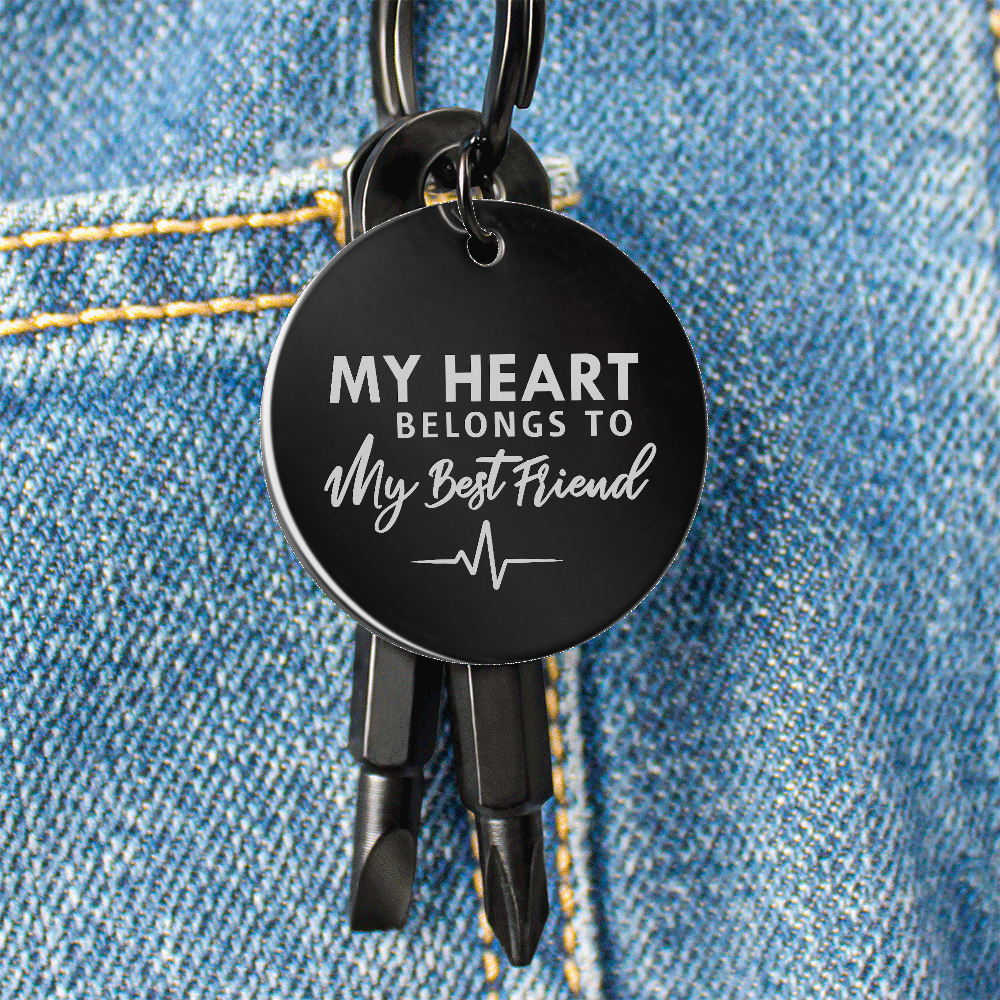 "My Heart Belongs To My Best Friend" Personalised Screwdriver Keychain