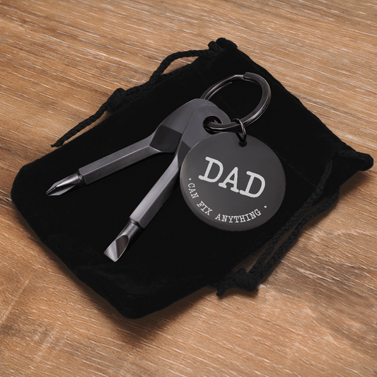"Dad Can Fix Anything" Personalised Screwdriver Keychain