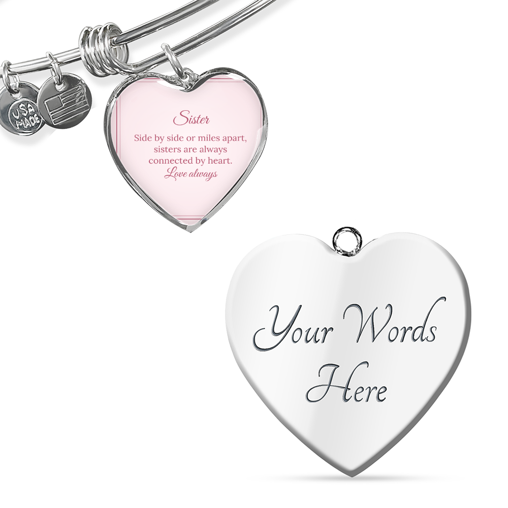 Photo Heart Bangle – Sister