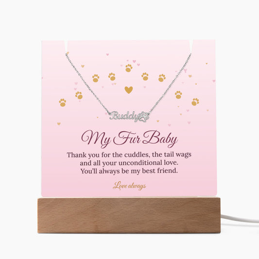 Keepsake LED Plaque & Paw Print Name Necklace – My Fur Baby