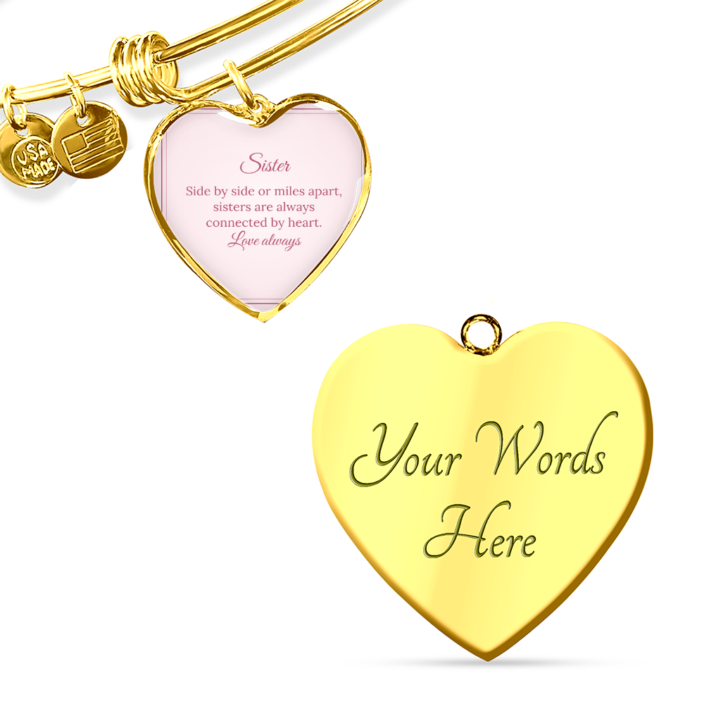 Photo Heart Bangle – Sister