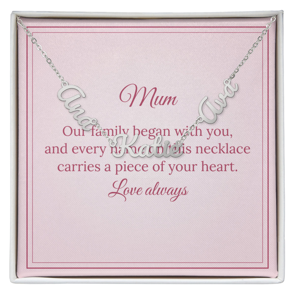 Personalised Family Name Necklace – Mum