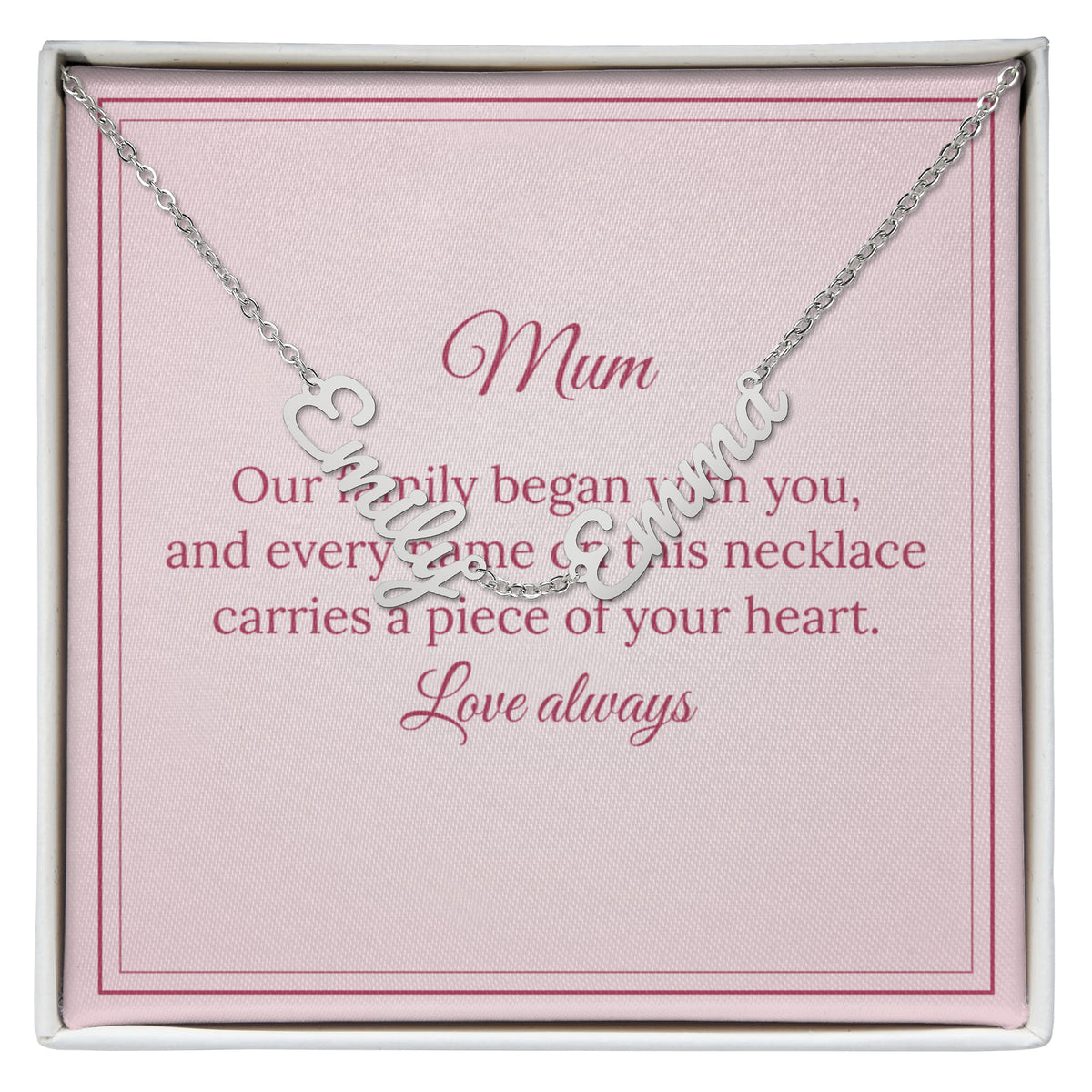 Personalised Family Name Necklace – Mum