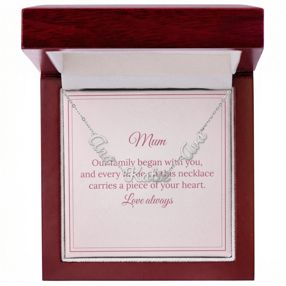 Personalised Family Name Necklace – Mum