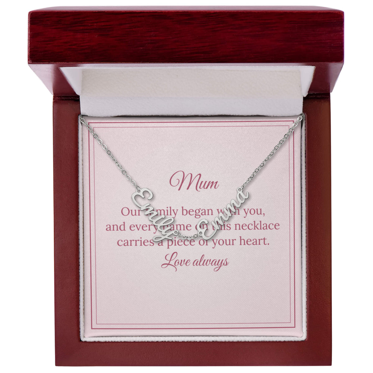 Personalised Family Name Necklace – Mum