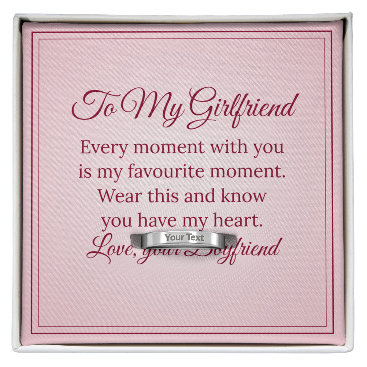 Personalised Engraved Ring – To My Girlfriend