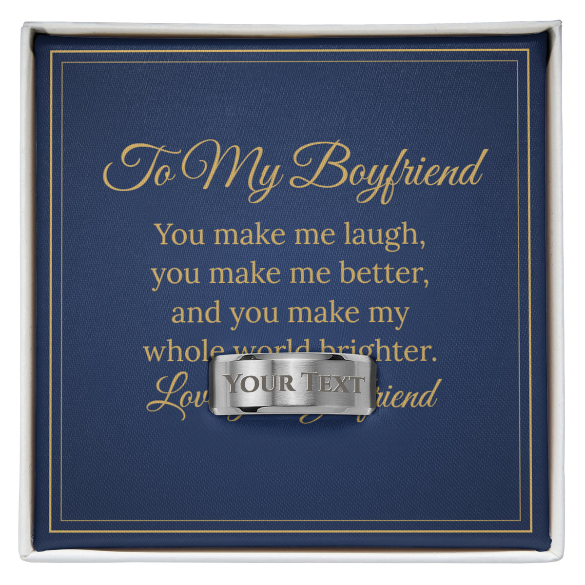 Personalised Engraved Men's Ring – To My Boyfriend