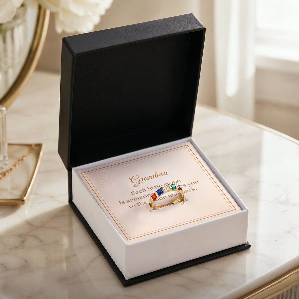 Birthstone Stacking Rings – Grandma