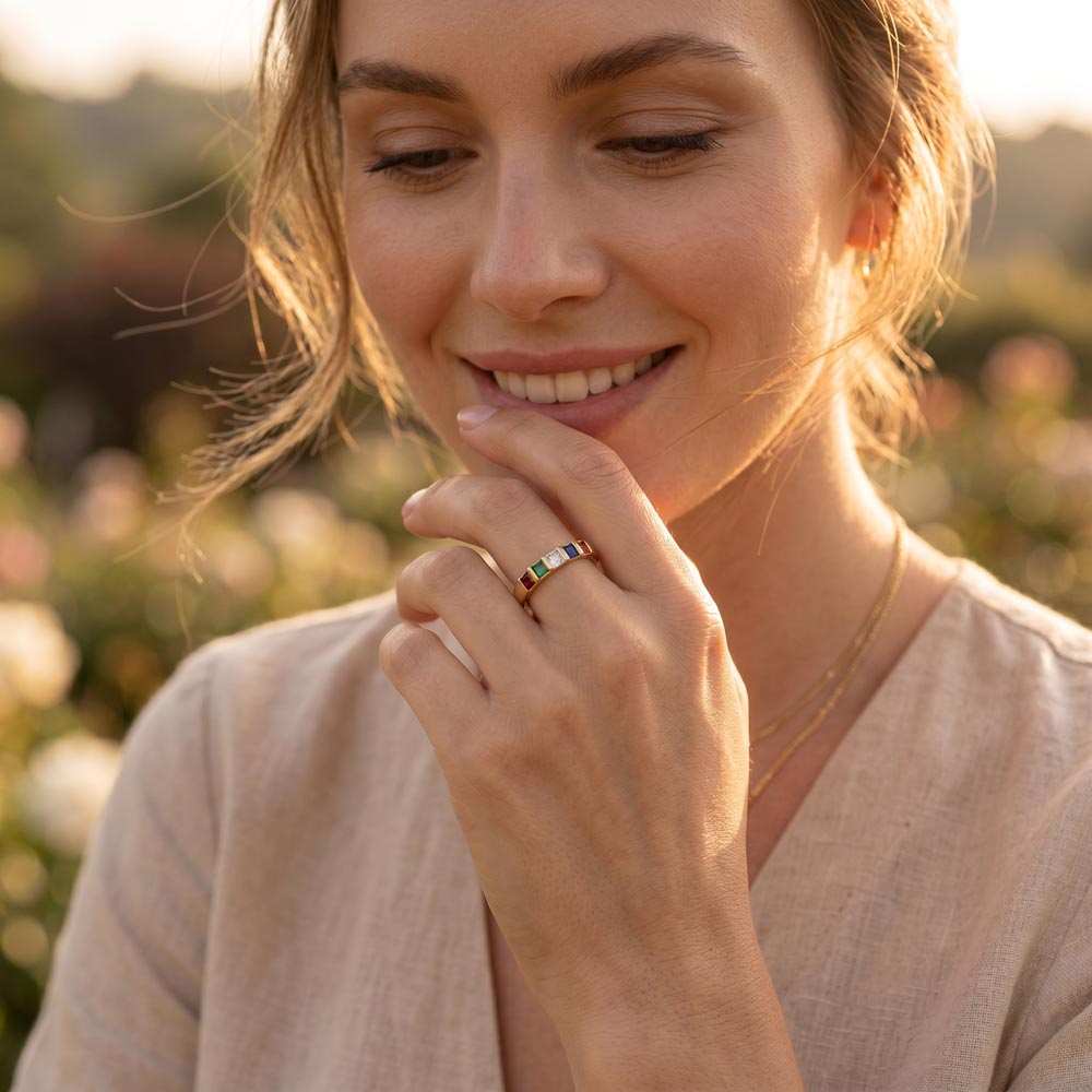 Birthstone Stacking Rings – Grandma