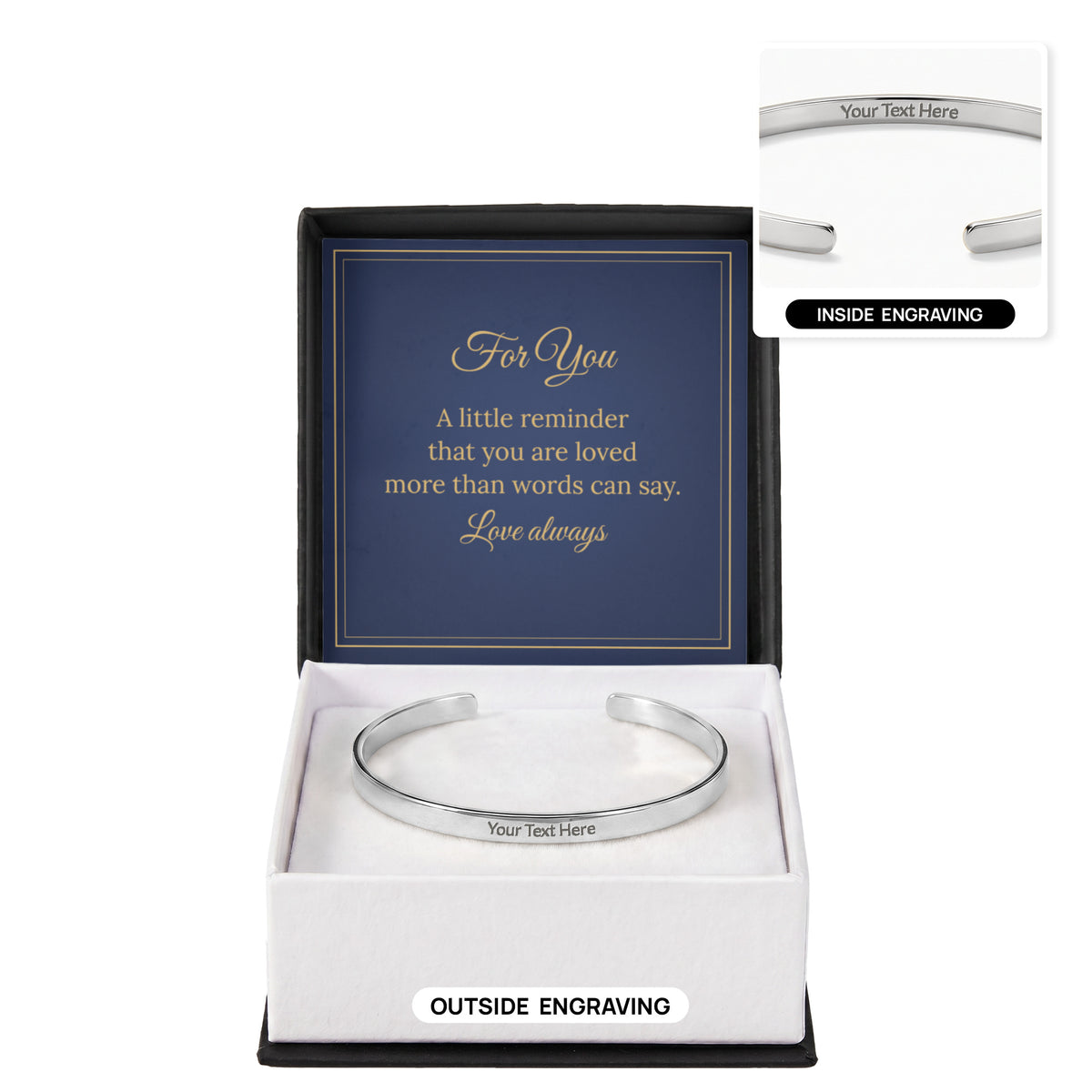 Personalised Engraved Cuff Bracelet