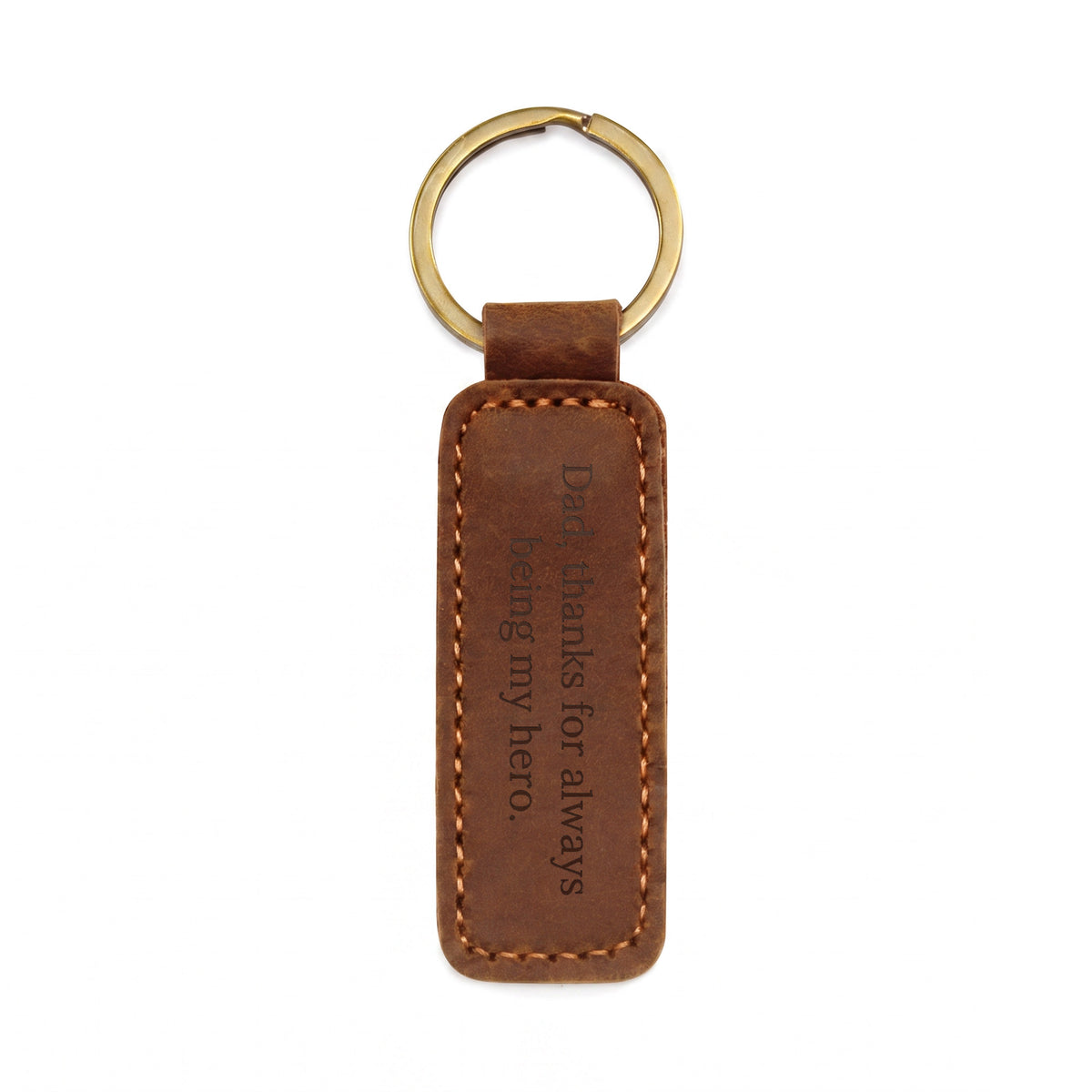 Engraved Leather Keychain – Dad