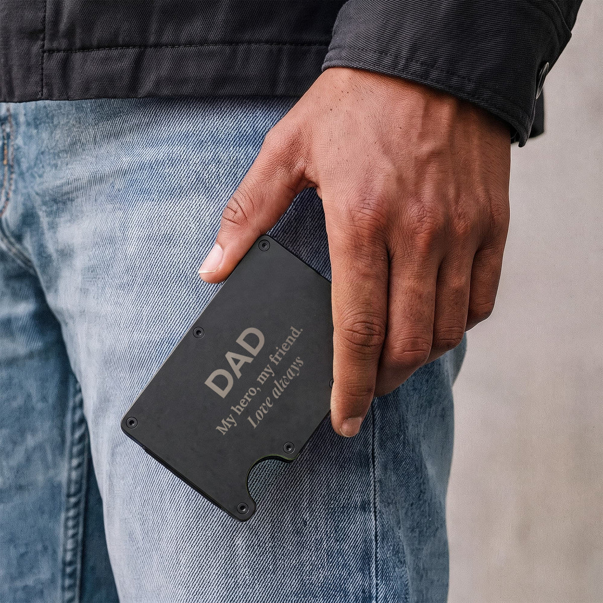 Engraved Metal Wallet – Dad