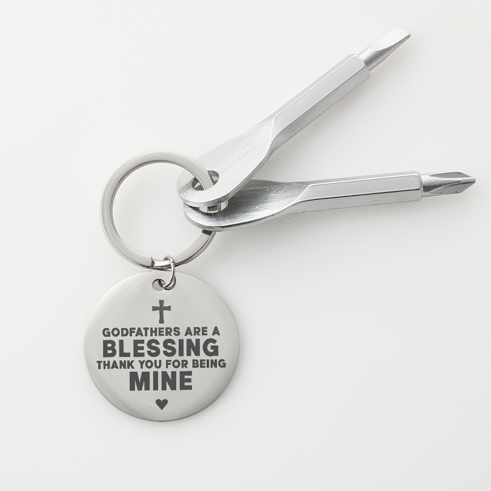 "Godfathers Are A Blessing" Personalised Screwdriver Keychain