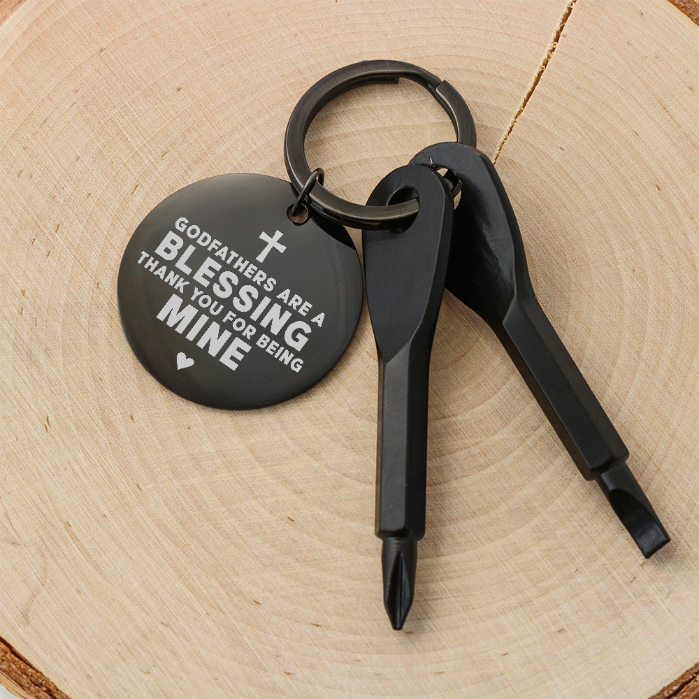 "Godfathers Are A Blessing" Personalised Screwdriver Keychain