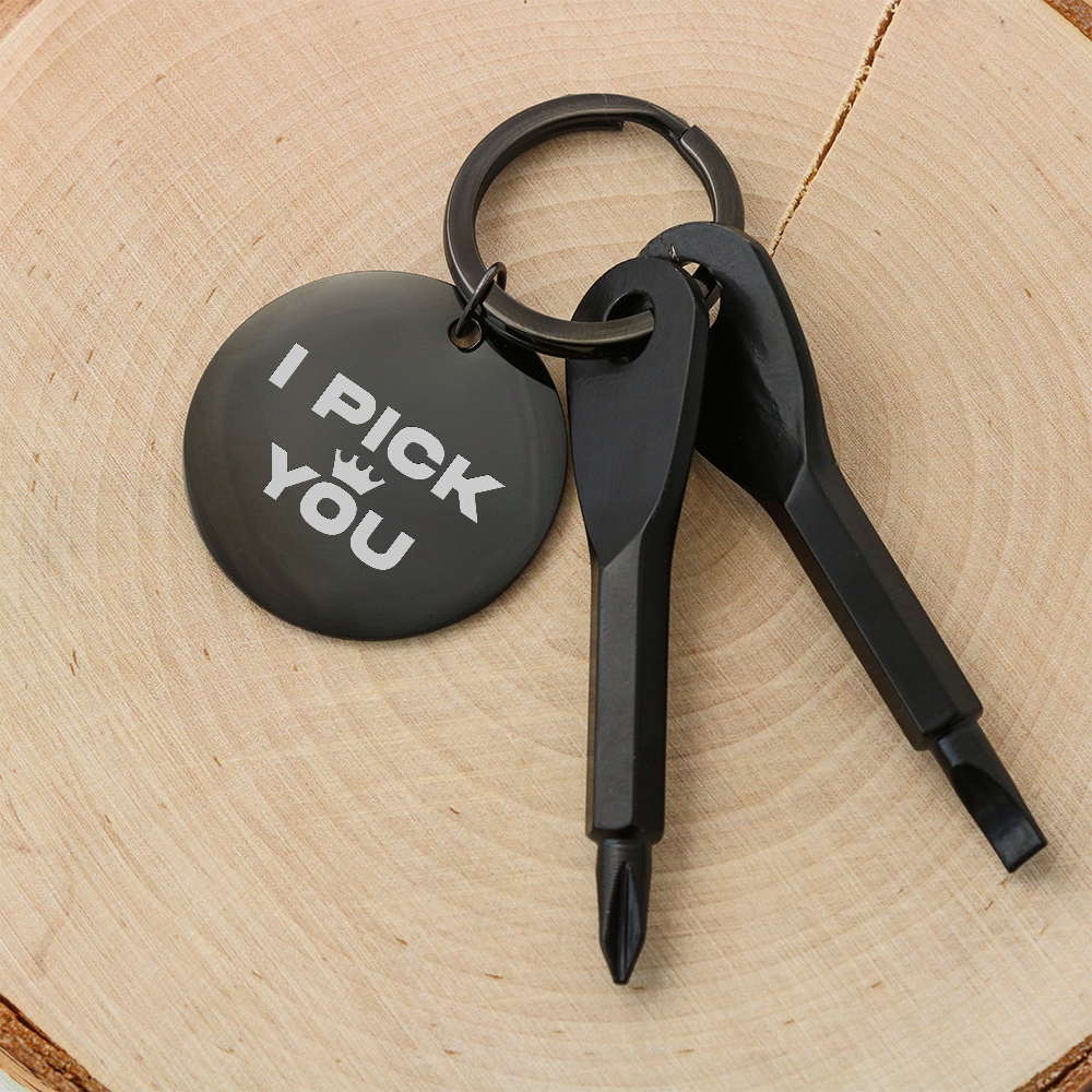 "I Pick You" Personalised Screwdriver Keychain