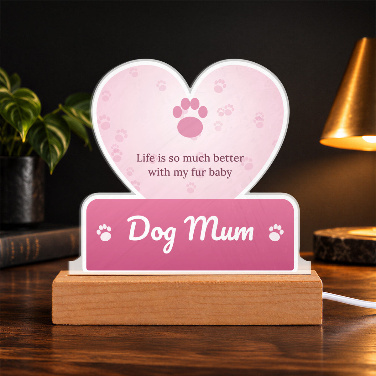 Dog Mum – Custom Cut LED Acrylic Plaque