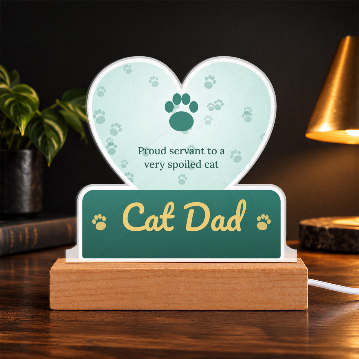 Cat Dad – Custom Cut LED Acrylic Plaque