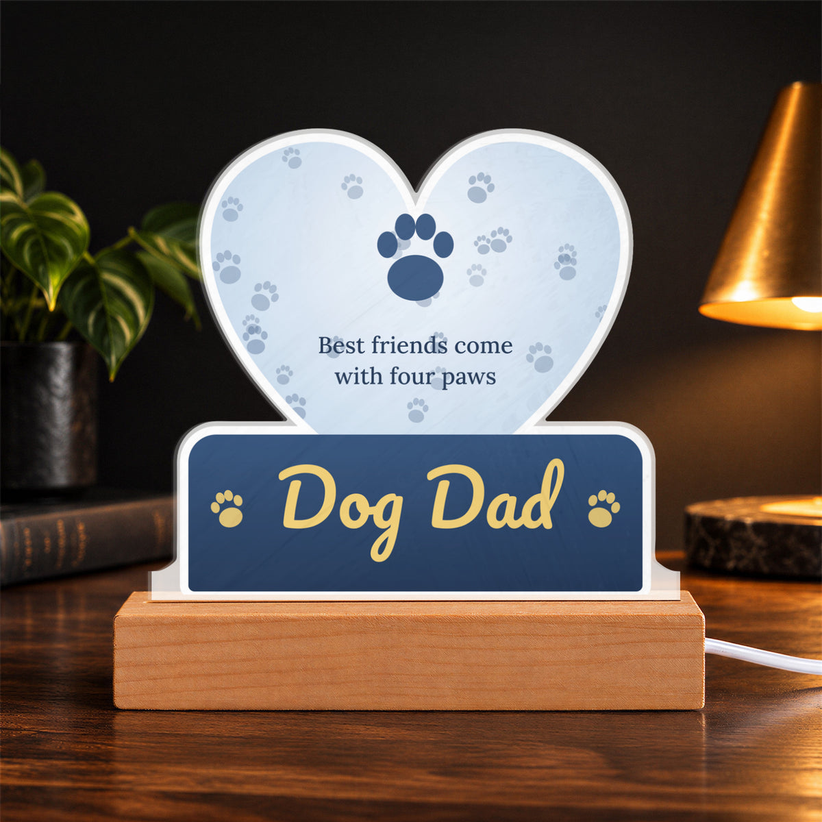 Dog Dad – Custom Cut LED Acrylic Plaque