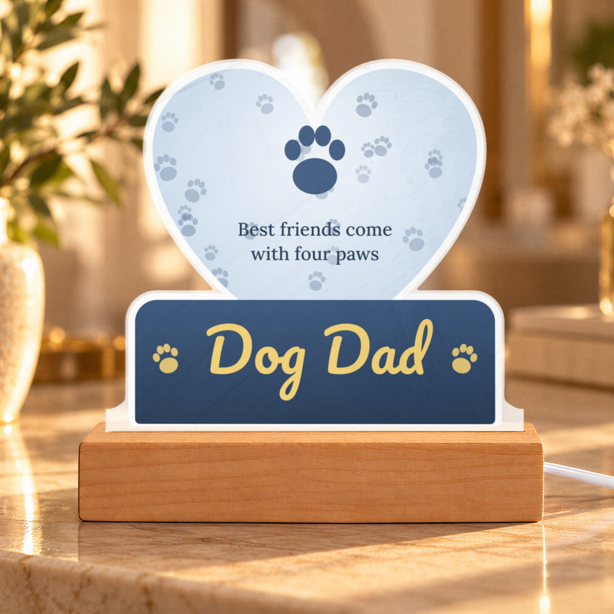 Dog Dad – Custom Cut LED Acrylic Plaque