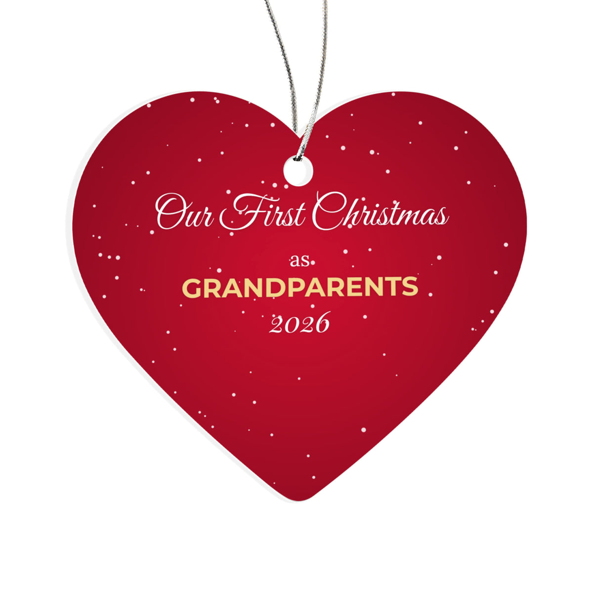 Our First Christmas as Grandparents 2026 – Heart Ornament