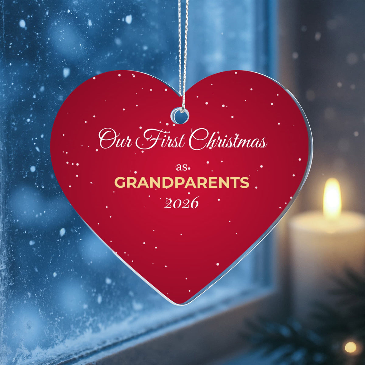 Our First Christmas as Grandparents 2026 – Heart Ornament