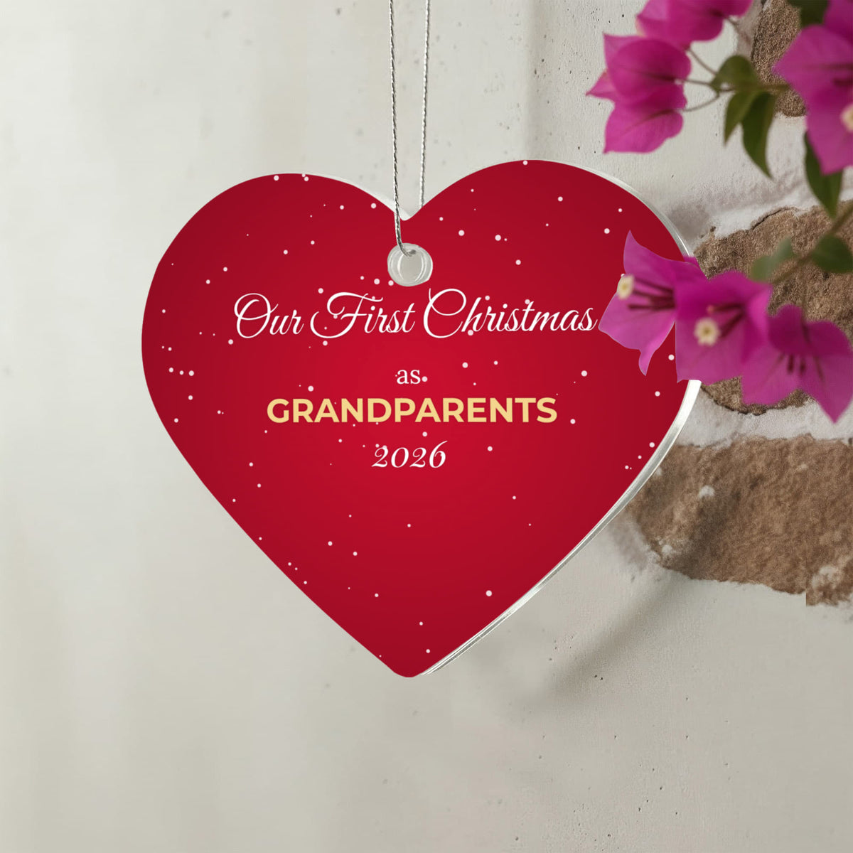 Our First Christmas as Grandparents 2026 – Heart Ornament