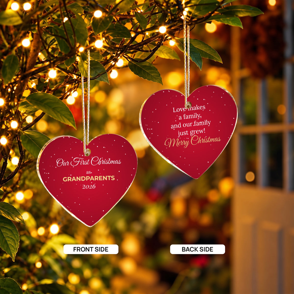 Our First Christmas as Grandparents 2026 – Heart Ornament