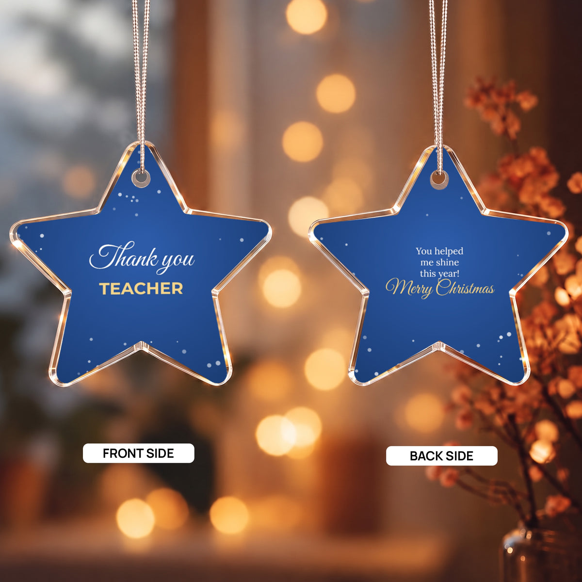 Thank You Teacher – Star Christmas Ornament