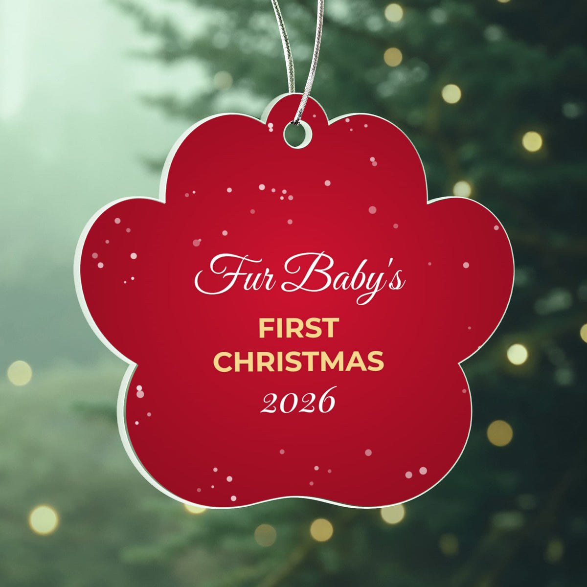 Fur Baby's First Christmas 2026 – Paw Ornament